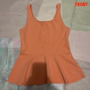 Express Coral Peplum Top